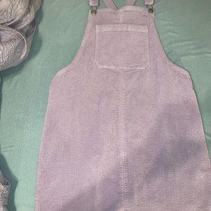 Lavender corduroy overall dress